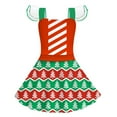 thumbnail image 4 of XEGLSBU Christmas Flower Girl Dress Short Front Long Back Kids Girls Flying Sleeve Christmas Cartoon Deer Print Show Dress Home Comfort Dress Red-E Size 1-2 Years, 4 of 4