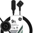 thumbnail image 1 of Cable de extensión GE de 3 enchufes con pedal, calibre 16, 9 pies, negro, 1 of 6