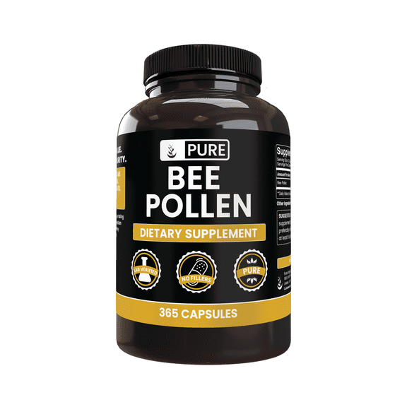 Pure Original Ingredients Bee Pollen 365 Capsules No Magnesium Or Rice Fillers, Always Pure, Lab Verified