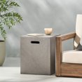thumbnail image 1 of Light Grey Magnesium Oxide Tank Holder Side Table - 16.25" x 16.25" Modern Patio & Living Room Table - Durable, Lightweight Concrete-Like Design, No Assembly Needed, 1 of 11