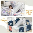 thumbnail image 3 of Toddler Slide for Kids Indoor Baby with Climber Ball Pit Slide in Pearl White Kids Indoor Freestanding Playset with Basketball Hoop, 3 of 6