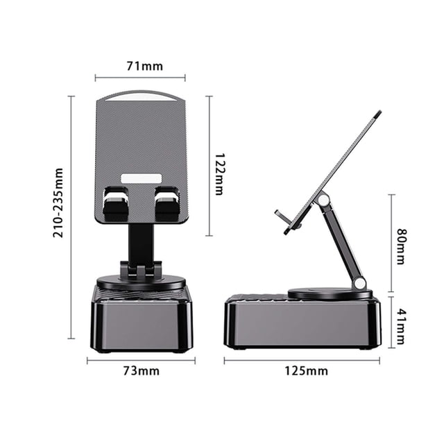 Herunwer Foldable Bluetooth Speaker with Rotating Phone Stand, 3-in-1 Portable Multimedia Dock