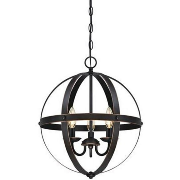 Westinghouse 6341800 Stella Mira Three-Light Indoor Chandelier, Oil Rubbed Bronze Finish with Highlights