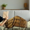 thumbnail image 3 of Retro Soft Flannel Fleece Throw Blanket, Rustic Door Design Vintage Composition Architecture Elements, Cozy Plush for Indoor and Outdoor Use, 50" x 70", Cream Pale Brown, by Ambesonne, 3 of 5