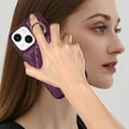 thumbnail image 5 of for iPhone 14 6.1" Detachable Shoulder Strap Wallet Case, with Card Slots & 360-degree Rotation Stand Ring Flip Premium PU Leather Protective Cover Lanyard for Women Girls, Deeppurple, 5 of 11