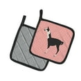thumbnail image 2 of Caroline's Treasures Llama Q' Ara Pink Check Pair of Pot Holders, 2 of 3