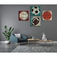 thumbnail image 6 of HFDF Art of Sports Football Decor for Boys Basketball Baseball Soccer Canvas Prints Wall Pictures Poster Kids Room Decor Ball Themed Nursery Painting Living Room Decorations 4Pcs 18x12inch Framed, 6 of 6