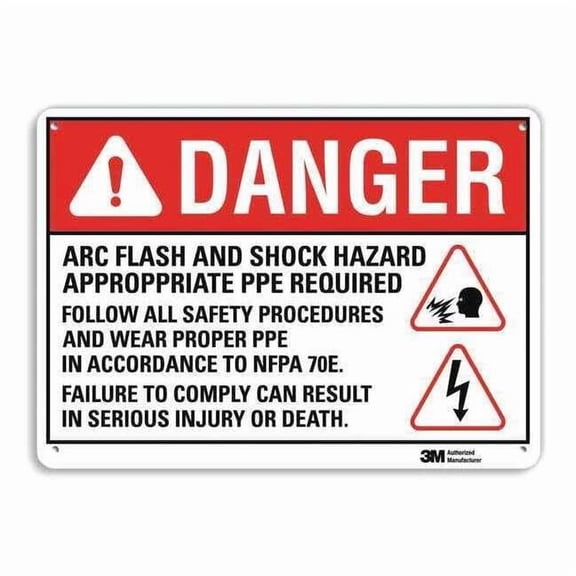Lyle Plastic Danger Sign,4 Holes,10"x7", U1-1082-NP_10X7 U1-1082-NP_10X7