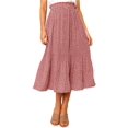 thumbnail image 1 of Jupe Plissée à Pois Taille Haute pour Femmes, Jupe Midi Évasée avec Poches, 1 of 6