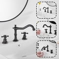 thumbnail image 5 of GGStudy Two Handles Three Holes Faucet 8-16 inch Widespread Bathroom Sink Faucet Oil Rubbed Bronze Basin Tap Mixer Supply Hose Included Matching Metal Pop Up Drain, 5 of 9