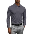 thumbnail image 5 of Mens Polo Shirts Long Sleeve Collared Button Down Solid Color Golf Shirts Daily Basic Shirts, 5 of 8