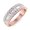 Rose Gold, variant on Naples - Round and Baguette Halfway Diamond Ring
