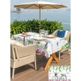 thumbnail image 4 of Spring Outdoor Tablecloth - 60x120 Inch Rectangle Dining Table Cover, Bicycles Botanical Leaves Rose Colorful Stripes Waterproof Outdoor Table Cloth with Umbrella Hole & Zipper for Picnic/Patio/Party, 4 of 7