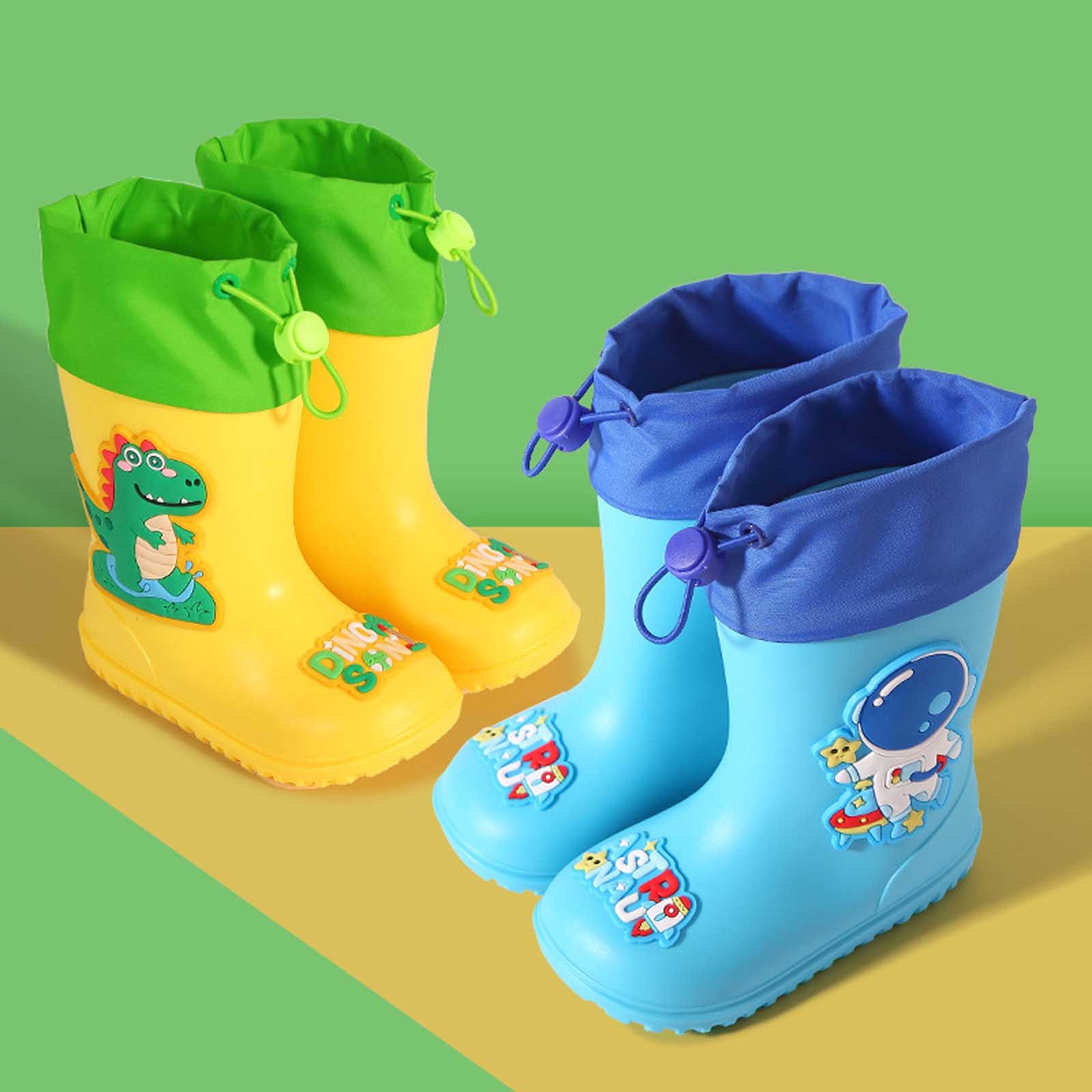 Kids Rain Boots Rainboots for Going Out Toddler Waterproof Rain Boots Basic Colors Rainboots Yellow 5.5-6 Years
