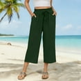 thumbnail image 5 of yillto Capri Pants for Women High Waisted Wide Leg Casual Lounge Pant Summer Capris with Pockets, 5 of 7