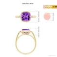 thumbnail image 4 of ANGARA Natural Bezel Set Cushion 2.2 ct Amethyst Ring with Milgrain Detailing in 14K Yellow Gold for Women (Size-8mm) | February Birthstone, Anniversary Jewelry Gift for Women | Natural Amethyst Ring, 4 of 9