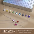 thumbnail image 3 of JeenMata 3.75 Carat April Cubic Zirconia Birthstone Necklace - Dangling Round Cut Necklace Pendant in White Gold Plating for Women, 3 of 7