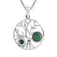 thumbnail image 3 of Bountiful Tree of Life Green Turquoise Sterling Silver Round Pendant Necklace, 3 of 6