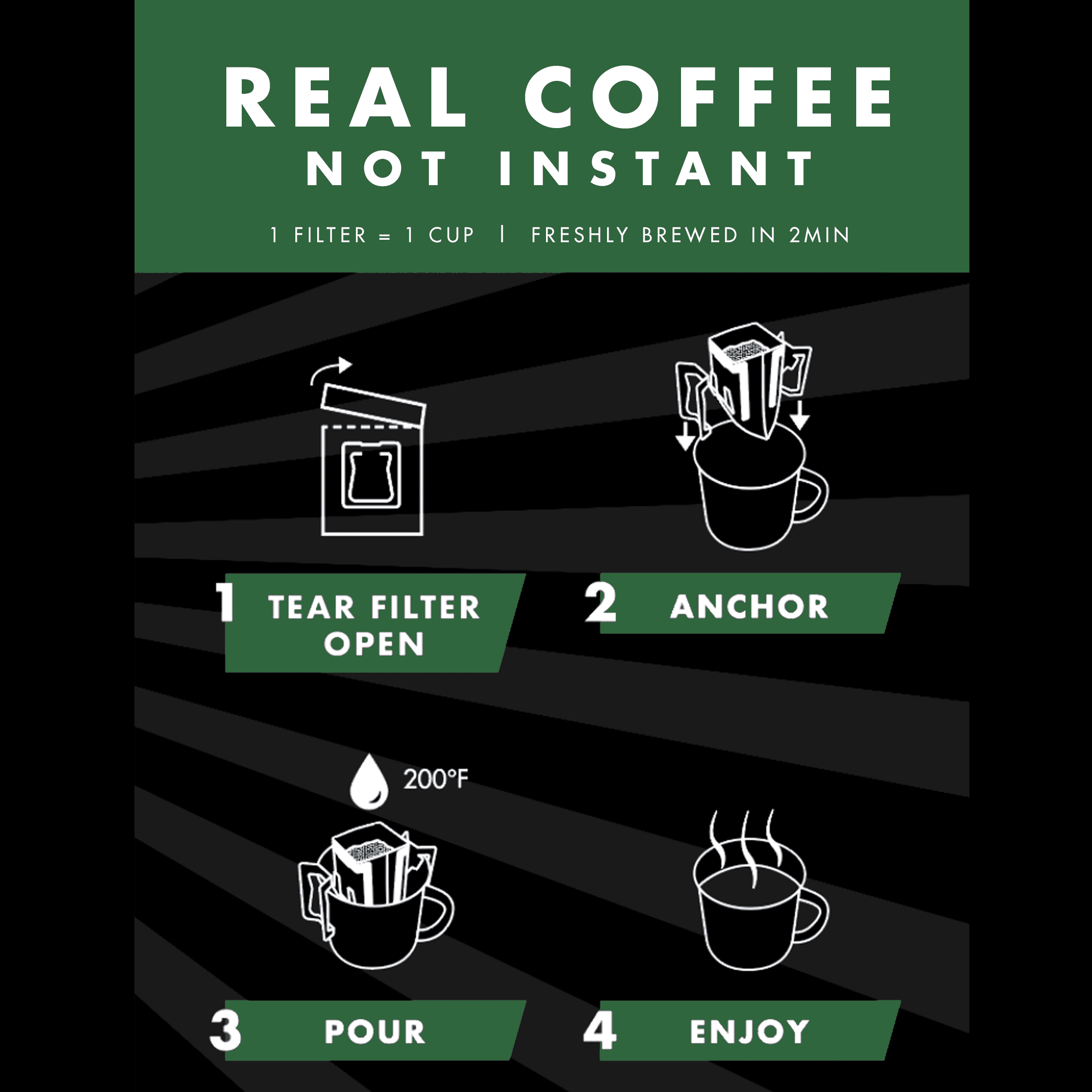 Kuju Coffee Pocket Pour Over Coffee Basecamp Medium Roast Single-Serve Packets (4 Pack)