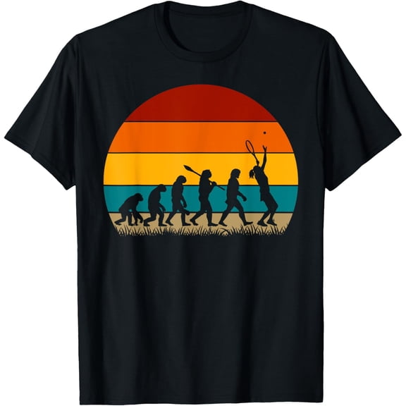 Retro Evolution Tennis - Funny Women Tennis T-Shirt men and women can wear, black, white, gifts