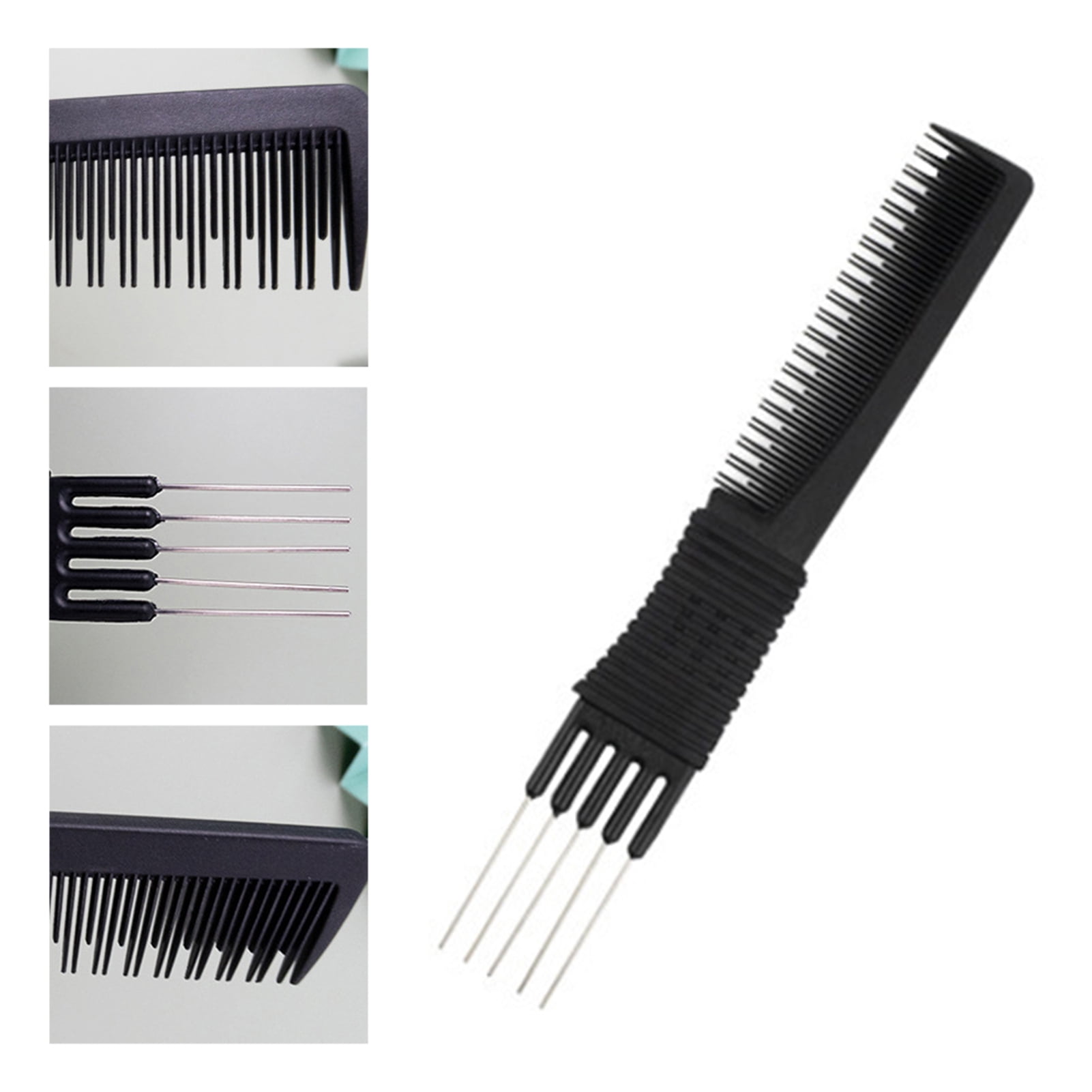 Vnanda 3Pcs/Set Carbon Lift Teasing Combs with Metal Prong Lift Teasing