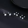 thumbnail image 6 of Sterling Silver Round Simulated Diamond Stud Earrings for Women Teens Round CZ Stud Earrings Set Screw Back Small CZ Ear Stud, 6 of 9