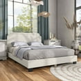thumbnail image 3 of Furniture of America Lila Boucle Fabric Mattress Ready Queen Bed in White, 3 of 5