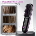 thumbnail image 2 of Aubiu Gobrush Pro, Cordless Hair Straightener Brush, 3 Temperature Settings, Ionic & Ceramic Care, Portable Rechargeable for Frizz-Free Styling, Black, 2 of 8
