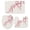 Pink, variant on 3 Piece Bathroom Rug Set, Cherry Blossoms Non Slip Bath Mat with Contour Toilet Mat and Lid Cover, Watercolor Pink Floral Absorbent Soft Shower Mats for Bathroom