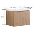 thumbnail image 6 of BNK 24 inch Bathroom Vanity with Sink, Wall-Mounted Bathroom Vanity, Modern Vanity and Sink, Brown Bathroom Vanity Set, 6 of 15