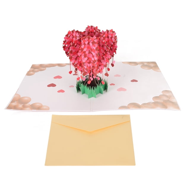 Oubit Love Heart Tree Greeting Card,Love Heart Tree 3D Greeting Card Valentines Day Greeting Cards World-Class Design
