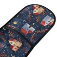 thumbnail image 2 of Dailycode Double Sided Oven Mitt with Loop Heat Resistant Kitchen Long Potholders 7" x 35" Houses Barberry Branches Stars Moon, 2 of 6