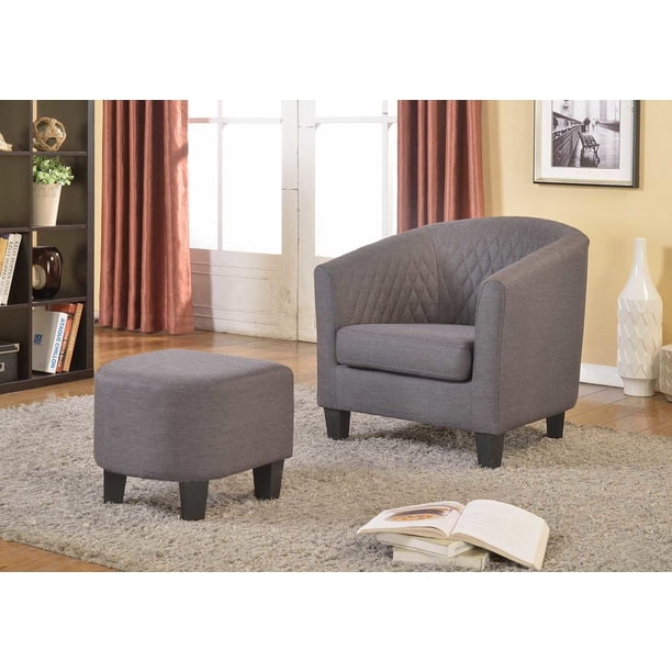 US Pride Furniture Colombia Accent Chair with Ottoman, Gray Walmart