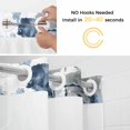 thumbnail image 2 of No Hook Blue Grey Shower Curtain with Snap in Liner Set, Modern Watercolor Ink Painting Art Abstract Waterproof Fabric Bathroom Curtains with See Through Top Window, Hotel Style Modern 60 x 72 Inch, 2 of 9