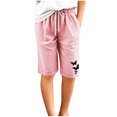 thumbnail image 4 of DeHolifer Girls Sweat Shorts Cotton Linen Casual Summer Loose Drawstring Lounge Running Athletic Shorts with Pockets,11-12Years, 4 of 5