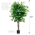 thumbnail image 3 of WORTH 63inch Artificial Plants, Realistic Fake Fiddle Leaf Fig Tree, Faux Silk Plant,Ficus Lyrata Plant Greenery for Office, 1596 Leaves, Indoor Outdoor Decor, Black pot 20g, 3 of 7