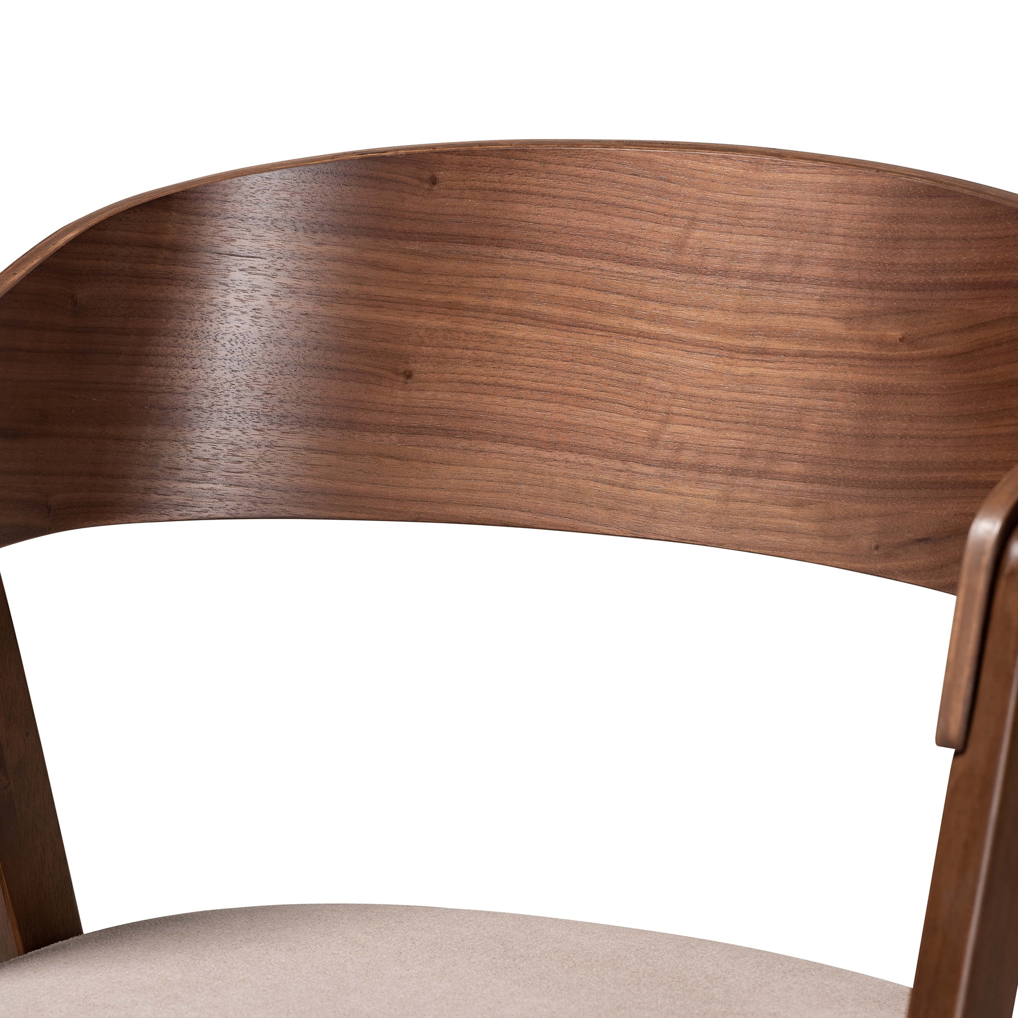 Baxton Studio Danton Dining Chair, Set of 2, Beige/Walnut Brown