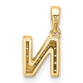 thumbnail image 4 of Auriga Fine Jewelry 10K Yellow Gold Diamond Letter N Initial with Bail Pendant for Women, 4 of 6