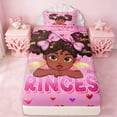 thumbnail image 3 of Erosebridal Cute Princess Girl Twin Sheet Sets,Cartoon Black Girly Colorful Loves Print Bedding For Kids 3pcs, 3 of 6