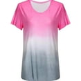 thumbnail image 2 of Women's Plus-Size T-Shirt Oversized T-Shirt Summer Crew-Neck Gradient Casual top, 2 of 6