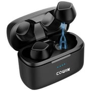 COWIN KY02 Bluetooth Earbuds Wireless Noise Cancelling Headphone IPX5 Waterproof Built in Mic Stereo Earphones with Charging Case Black