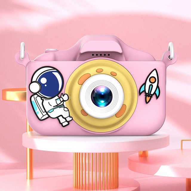 Cámara Para Niños Cámara para niños HD Lente dual Cámara linda Juguetes educativos (Rosa)