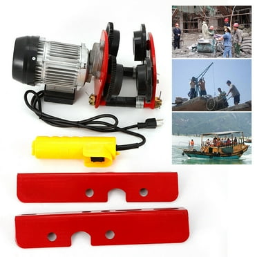 Miumaeov Electric Hoist Lift 2000LBS Overhead Electric Motor Hoist Trolley Garage Winch Crane with I-Beam Links Remote Control 1400r/m Heavy Duty Automatic Shop Overhead Motor Hoist Lift