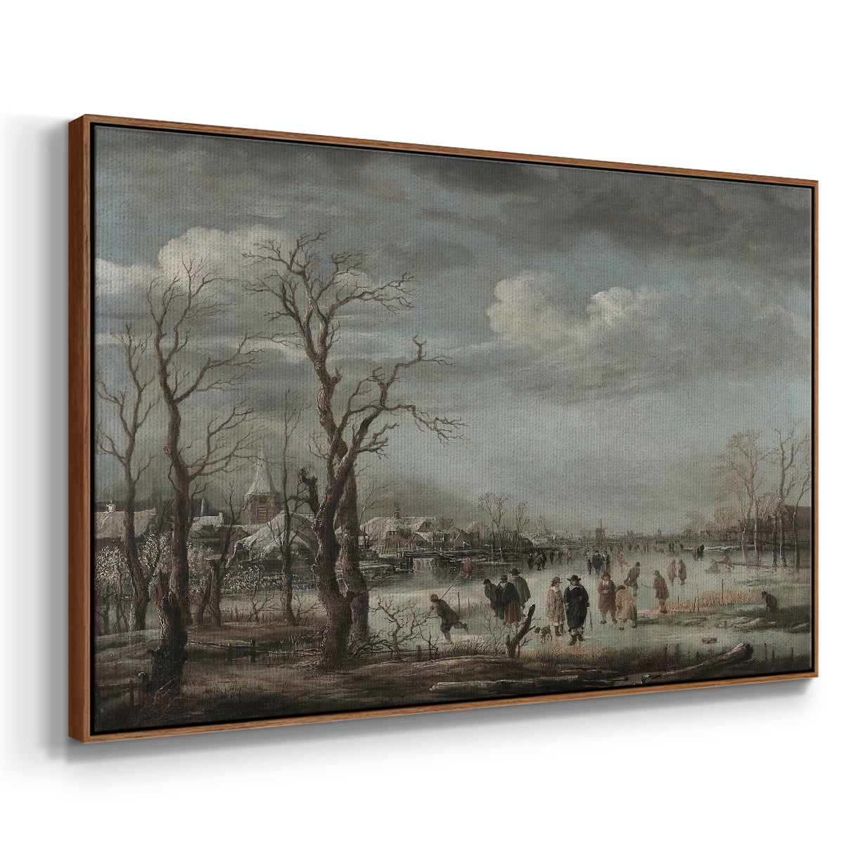 Vintage Landscape-CCCLXXX By Wexford Home Framed in Walnut Wood Gallery Wrapped Canvas 25 in. x 37 in.