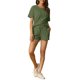thumbnail image 2 of Conjuntos de lounge INSPIRE CHIC para mujeres, camiseta de waffle con pantalones cortos, ropa de estar en casa, sudaderas jogger con bolsillos, verde ejército, 2 of 6