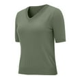 thumbnail image 5 of LIZUOJUNF Sweater for Women V Neck Trendy Summer Tops 2026 Round Neck Short Sleeve Trendy Tunic Blouses, 5 of 9