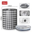 thumbnail image 4 of 12oz Coffee Tumblers Black White Gingham Checkered Pattern Stainless Steel Vacuum Insulated Travel Tumbler Coffee Cups Mug with Lid and Straw with Cleaning Brush for Cold & Hot Drinks, 4 of 5