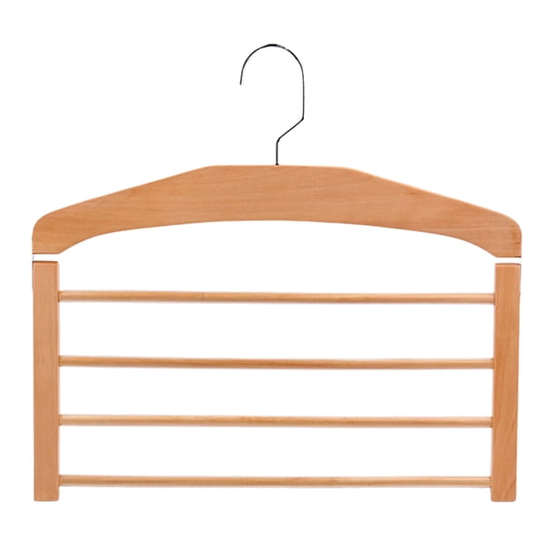 1 percha multifuncional antideslizante de madera para secar ropa y pantalones