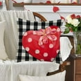 thumbnail image 3 of Valentines Day Pillow Cover 20x20 Inch Set of 2 Black White Buffalo Plaid Checkered Red Truck with Love Heart Letters Decoration Throw Pillow Covers Holiday Home Decorative Cushion Case, 3 of 6