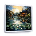 thumbnail image 2 of Designart "Lakehouse Waters Pointillism II" Landscapes Floater Framed Canvas Print, 2 of 7